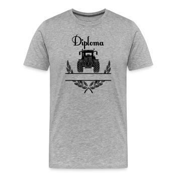 Diploma Tractor – Namensraum - Männer Premium Bio T-Shirt - Grau meliert - Vorne - Damien (186cm)