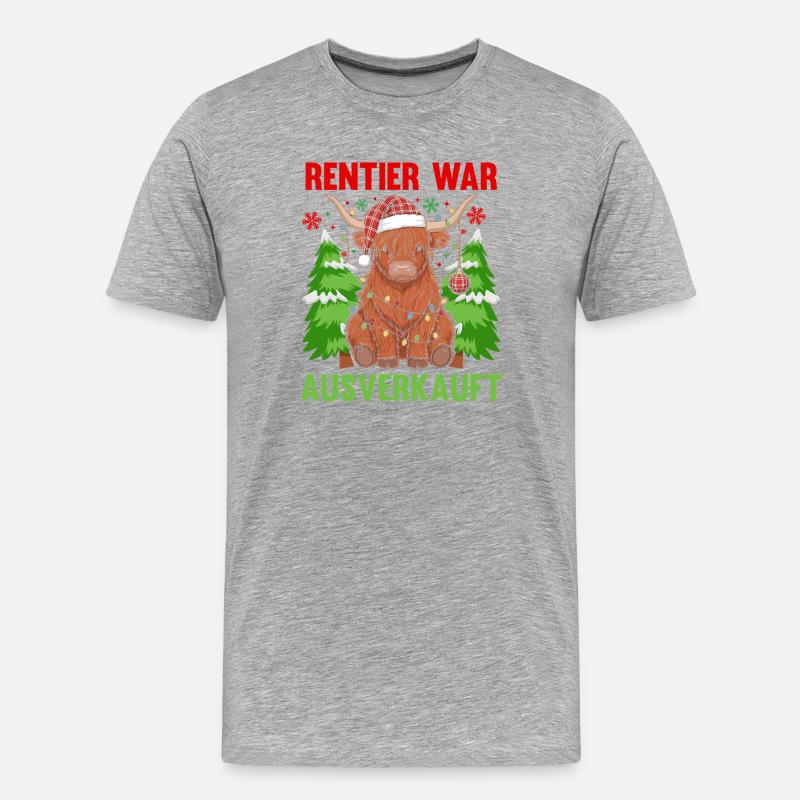 Weihnachtsmann Weihnachtsbaum Weihnachten - Männer Premium Bio T-Shirt - Grau meliert
