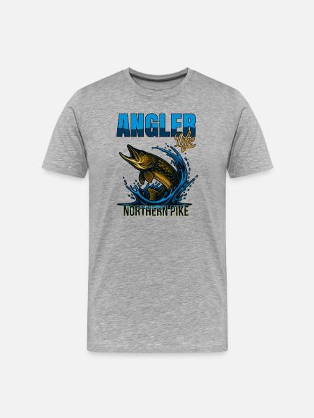 Angler Life | Northern Pike Fish - Men's Premium Organic T-Shirt - heather grey
