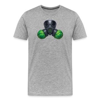 BELGOXYGÈNE - Bellegique - T-shirt bio Premium Homme - gris chiné - Devant - Damien (186cm)