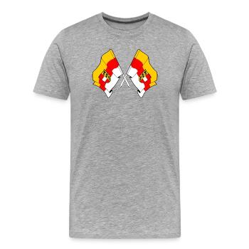 Kärnten Drapeaux croisés - T-shirt bio Premium Homme - gris chiné - Devant - Damien (186cm)
