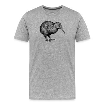 Kiwi Vogel - Männer Premium Bio T-Shirt - Grau meliert - Vorne - Damien (186cm)