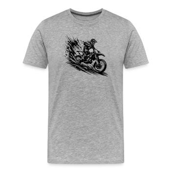 Gelände Maschine Matsch Hobby Motorsport - Männer Premium Bio T-Shirt - Grau meliert - Vorne - Damien (186cm)