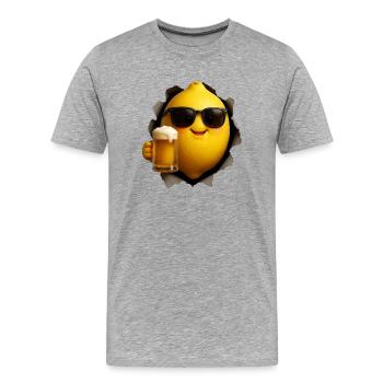 Bière au citron Citron - T-shirt bio Premium Homme - gris chiné - Devant - Damien (186cm)