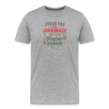 Gardening Daddy Love - Men's Premium Organic T-Shirt - heather grey - Front - Damien (186cm)