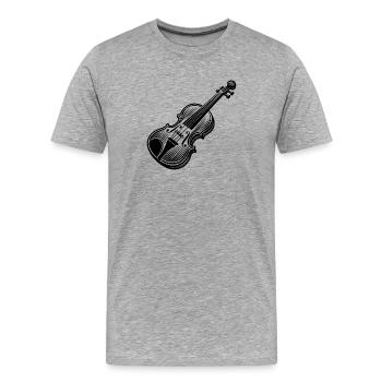 Geige - Männer Premium Bio T-Shirt - Grau meliert - Vorne - Damien (186cm)