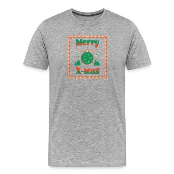Merry Xmas Christmas - Men's Premium Organic T-Shirt - heather grey - Front - Damien (186cm)