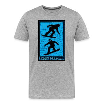 Snowboarding Action Design – Winter sports with style - Men's Premium Organic T-Shirt - heather grey - Front - Damien (186cm)