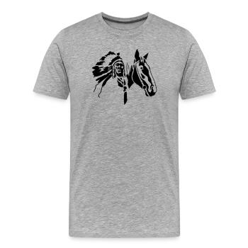 Indians - Men's Premium Organic T-Shirt - heather grey - Front - Damien (186cm)