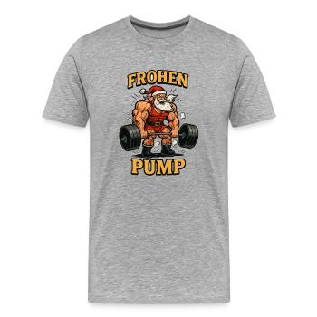 Happy Pump - Men's Premium Organic T-Shirt - heather grey - Front - Damien (186cm)