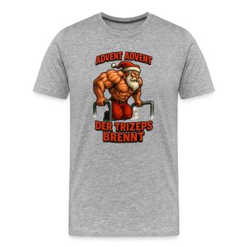 Joyeux costume de Pomper Tes Coups de Noël en chiffon - T-shirt bio Premium Homme - gris chiné - Devant - Damien (186cm)