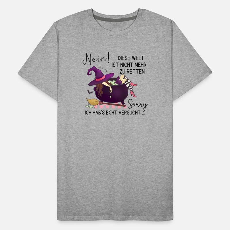 Witch in the Magic Cauldron – Witchy Fun Art Men's Premium Organic T-Shirt