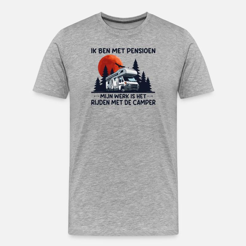 Ich bin ein pensionierter Camper. - Männer Premium Bio T-Shirt - Grau meliert