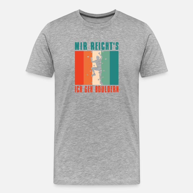 Bouldern Geschenke Klettern Kletterer Boulderer - Männer Premium Bio T-Shirt - Grau meliert
