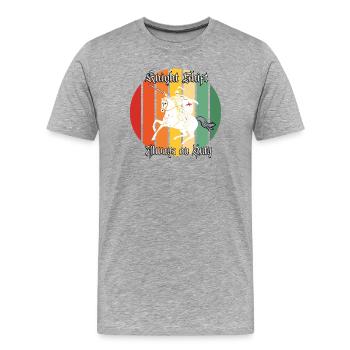 Knight Shift T-Shirt - T-shirt bio Premium Homme - gris chiné - Devant - Damien (186cm)
