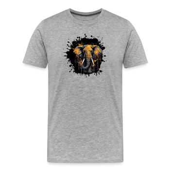 Elephant Splash - Men's Premium Organic T-Shirt - heather grey - Front - Damien (186cm)