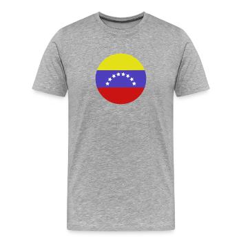 Venezuela-Rundflagge - Männer Premium Bio T-Shirt - Grau meliert - Vorne - Damien (186cm)