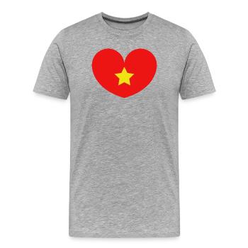 Vietnam flag - Men's Premium Organic T-Shirt - heather grey - Front - Damien (186cm)