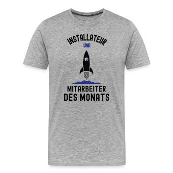 Employee of the Month Installer Best Man - Men's Premium Organic T-Shirt - heather grey - Front - Damien (186cm)