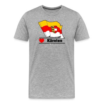 Drapeau du comté de Carinthia avec cœur - T-shirt bio Premium Homme - gris chiné - Devant - Damien (186cm)