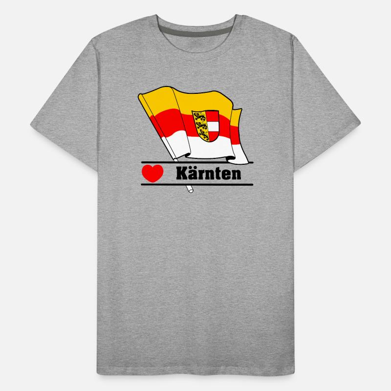 Drapeau du comté de Carinthia avec cœur T-shirt bio Premium Homme