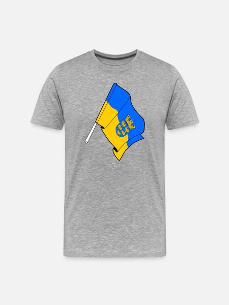 Niederösterreich-Flagge - Männer Premium Bio T-Shirt - Grau meliert