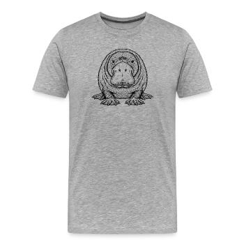 Schnabeltier  - Männer Premium Bio T-Shirt - Grau meliert - Vorne - Damien (186cm)