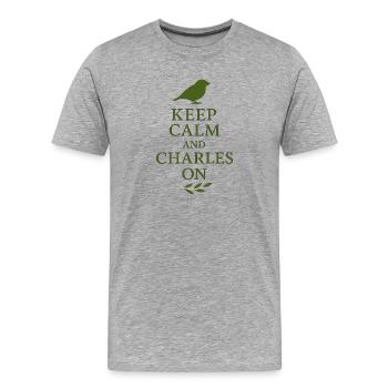 Charles Darwin Don Natural - T-shirt bio Premium Homme - gris chiné - Devant - Damien (186cm)