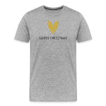 FROHE WEIHNACHTEN. WEIHNACHTEN. FROHE WEIHNACHTEN. FROHE WEIHNACHTEN - Männer Premium Bio T-Shirt - Grau meliert - Vorne - Damien (186cm)