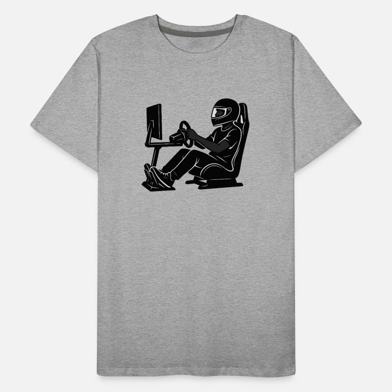 Sim Racer Driver Silhouette Gaming T-shirt bio Premium Homme