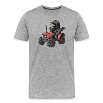 Éleveur de tracteurs Raven Crow - T-shirt bio Premium Homme - gris chiné - Devant - Damien (186cm)