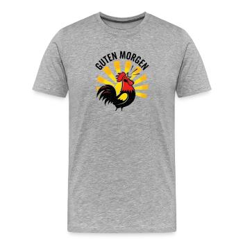 Rooster Good morning - Men's Premium Organic T-Shirt - heather grey - Front - Damien (186cm)