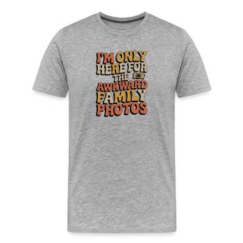 Soirée familiale maladroite - T-shirt bio Premium Homme - gris chiné - Devant - Damien (186cm)