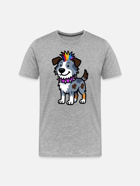 Australian Shepherd Punk Design - Men's Premium Organic T-Shirt - heather grey