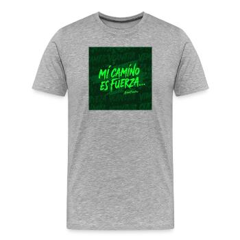 Mein Weg ist Stärke - Männer Premium Bio T-Shirt - Grau meliert - Vorne - Damien (186cm)