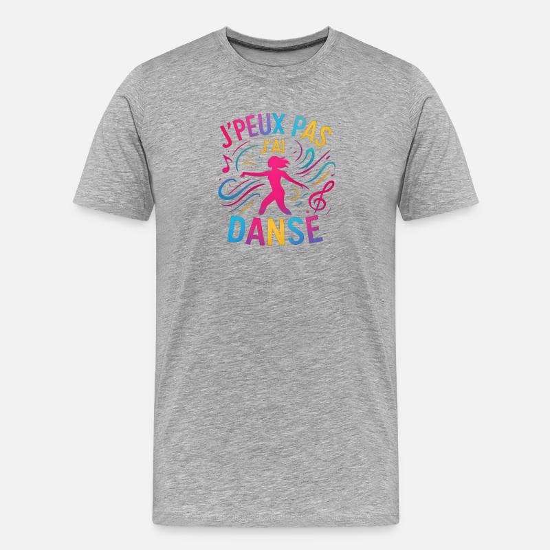 I Can't I Danced — Buntes Glitzern - Männer Premium Bio T-Shirt - Grau meliert