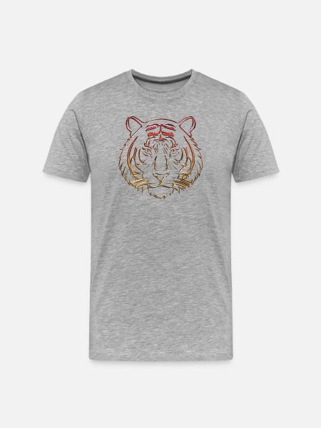 Metallic tiger chrome red orange - Men's Premium Organic T-Shirt - heather grey