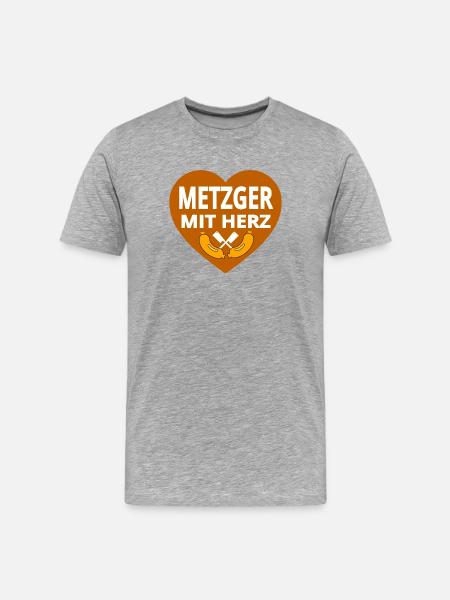 Metzger - Männer Premium Bio T-Shirt - Grau meliert