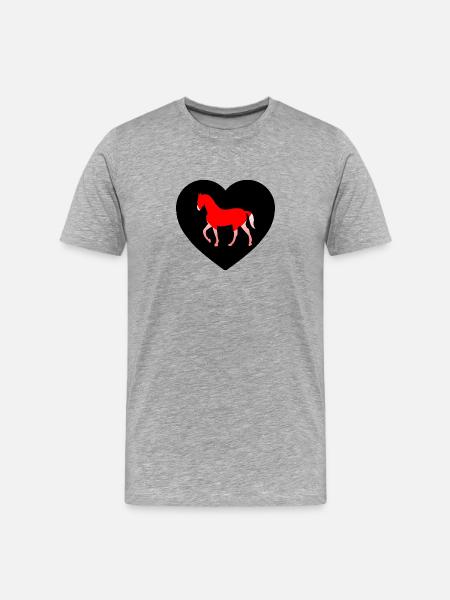 Chevaux - T-shirt bio Premium Homme - gris chiné