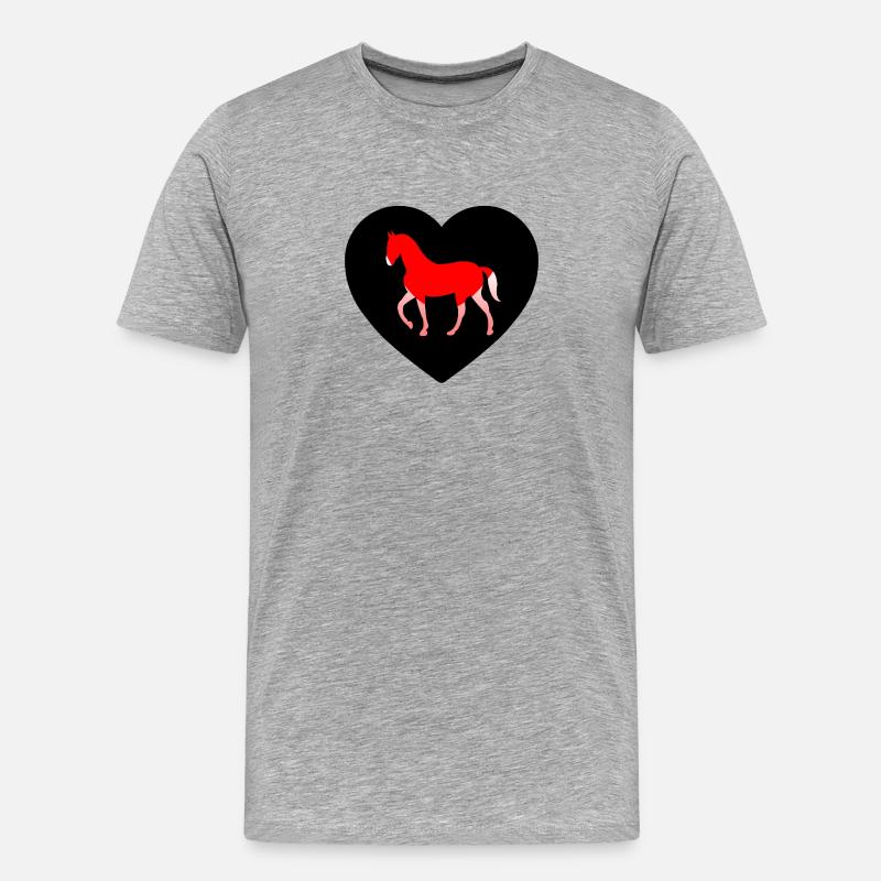 Pferde - Männer Premium Bio T-Shirt - Grau meliert