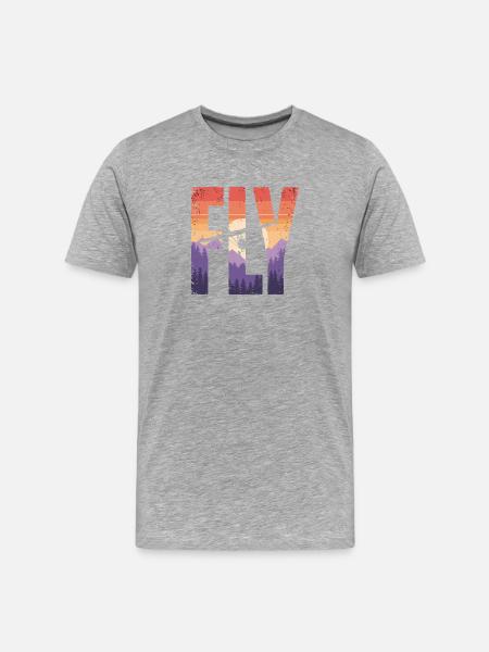 Flight into the sunset - Men's Premium Organic T-Shirt - heather grey