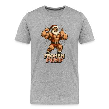 Happy Pump - Men's Premium Organic T-Shirt - heather grey - Front - Damien (186cm)