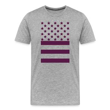 Dark Purple Flag – Stars & Stripes Design - Men's Premium Organic T-Shirt - heather grey - Front - Damien (186cm)