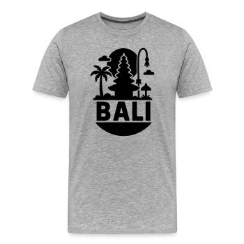 Bali Silhouette - T-shirt bio Premium Homme - gris chiné - Devant - Damien (186cm)