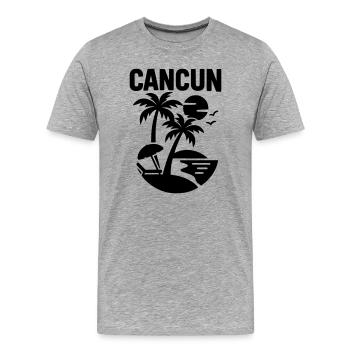 cancun silhouette - Männer Premium Bio T-Shirt - Grau meliert - Vorne - Damien (186cm)