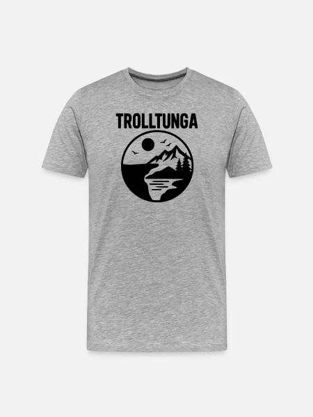 Trolltunga Silhouette - T-shirt bio Premium Homme - gris chiné