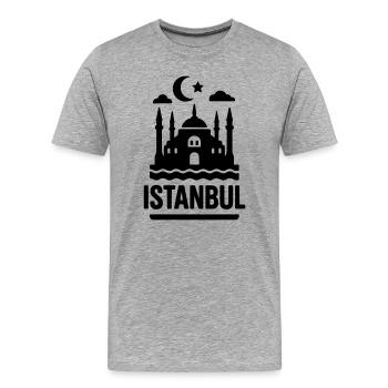 istanbul silhouette wahrzeichen - Männer Premium Bio T-Shirt - Grau meliert - Vorne - Damien (186cm)