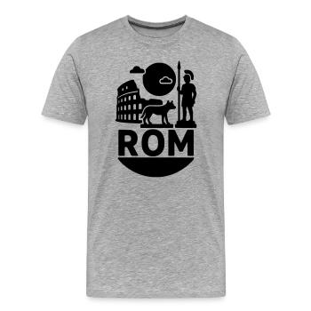 rom silhouette wahrzeichen - Männer Premium Bio T-Shirt - Grau meliert - Vorne - Damien (186cm)