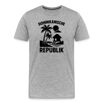 Silhouette de la République dominicaine - T-shirt bio Premium Homme - gris chiné - Devant - Damien (186cm)