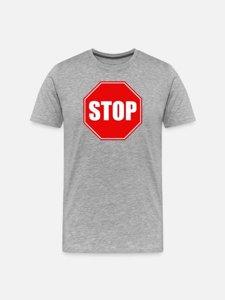 Stop - Men's Premium Organic T-Shirt - heather grey
